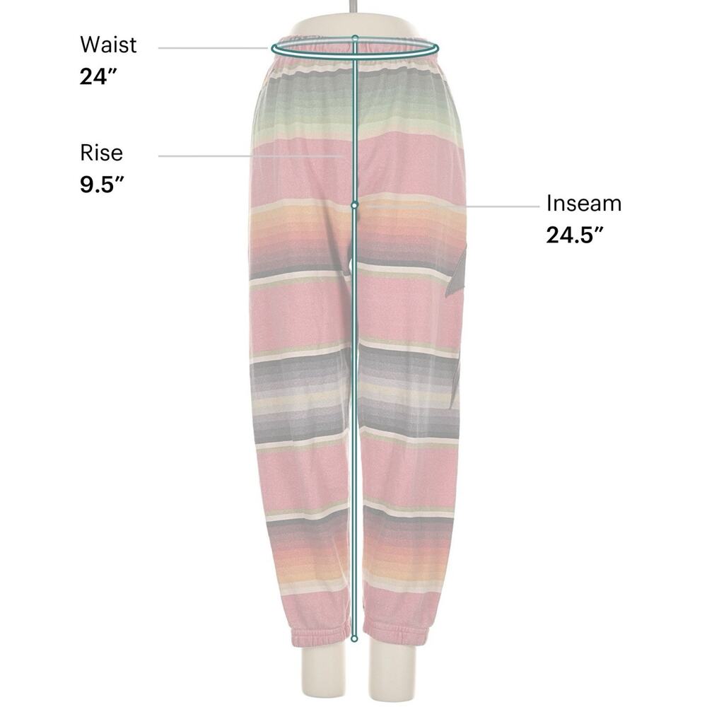 ⚡️Aviator Nation Y2K Stripe Sweatpants Lightning Bolt Pink Joggers Pants XS USA - Picture 7 of 10